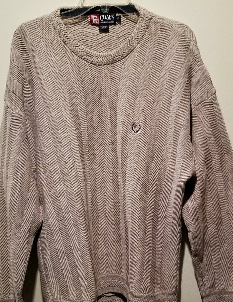 Vintage Chaps Ralph Lauren Tan Sweater Hand Framed